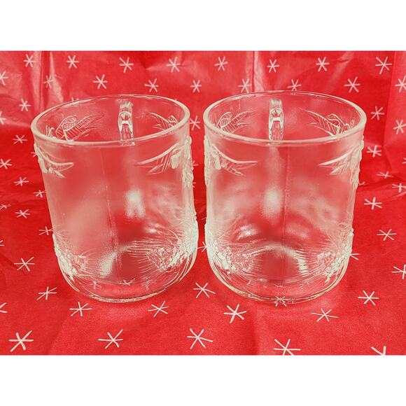 Duralex Noel Christmas Glass Coffee Mug Teacup 12oz Made in France 4" x2 Vintage - Picture 7 of 13